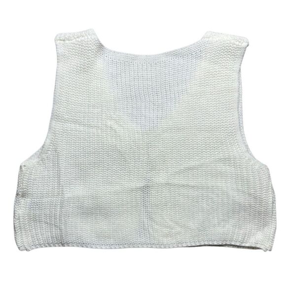SHEIN Knit Button Down Vest White Size Medium - Picture 2 of 3